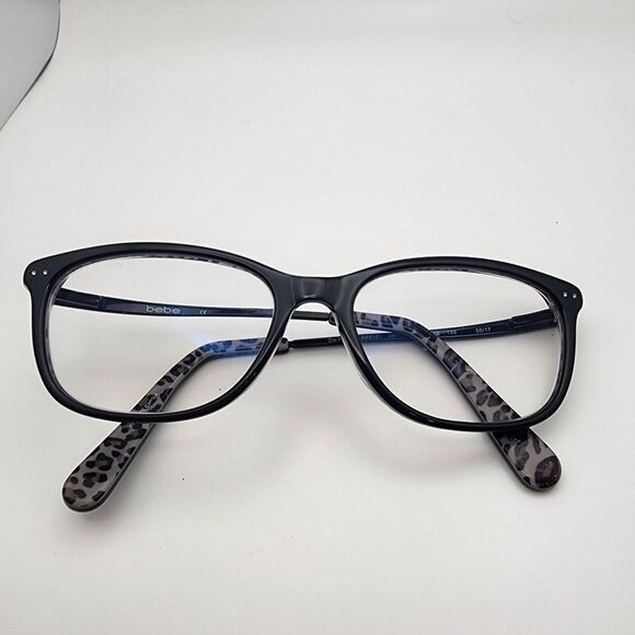 Bebe On Fire Jet Black Prescription Glasses Frames - Picture 3 of 12